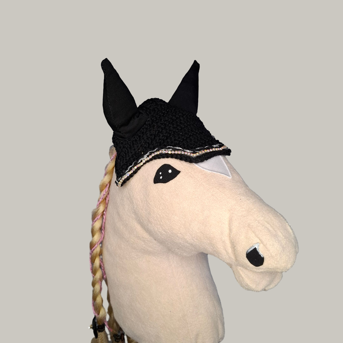 Hobbyhorse Oornetje Zwart met koort en bling