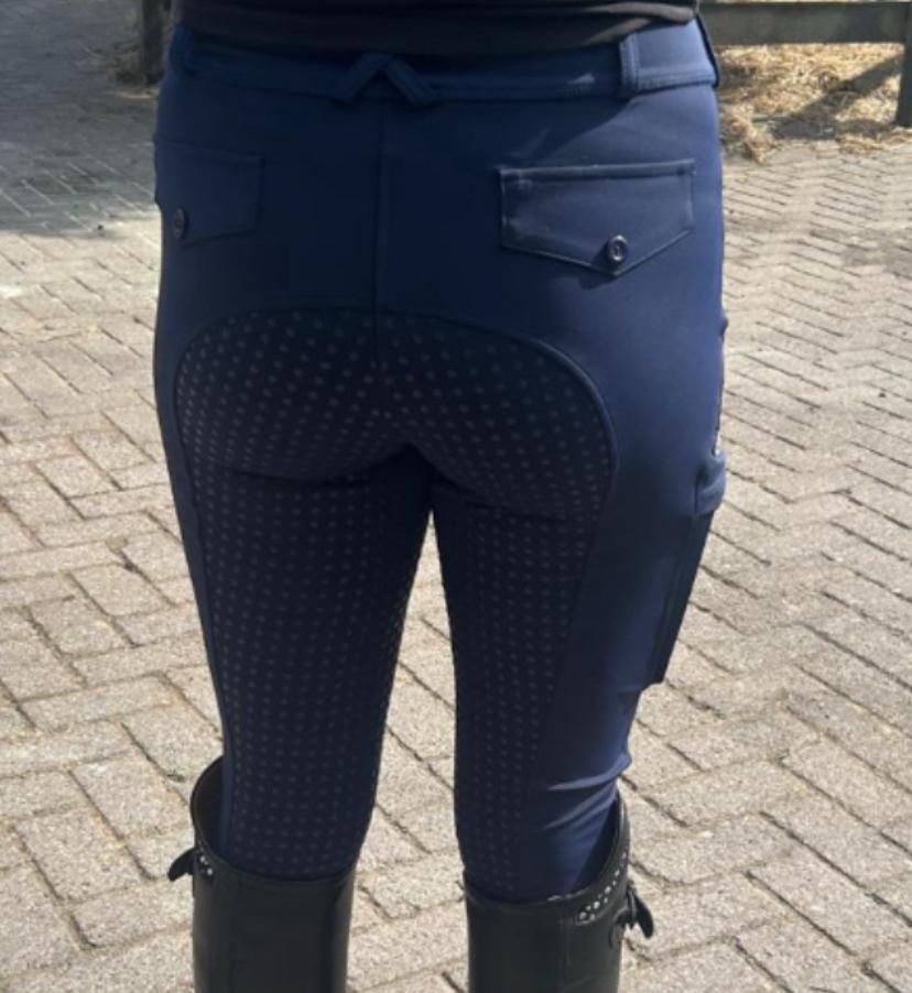 blauwe rijbroek legging 