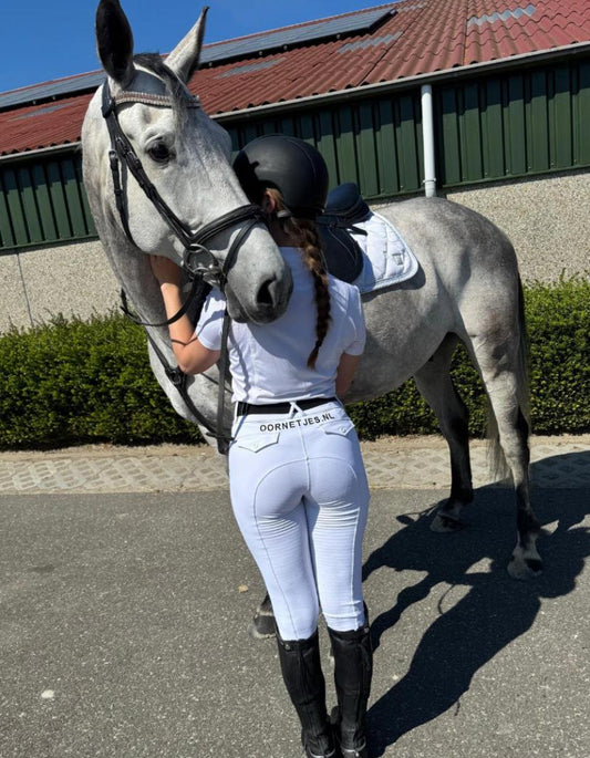 witte rijlegging rijbroek schijnt niet door 